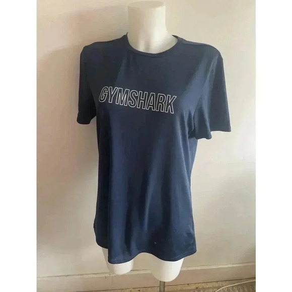Women's Gymshark Blue T-Shirt Size M GUC Lululemon - Picture 1 of 7